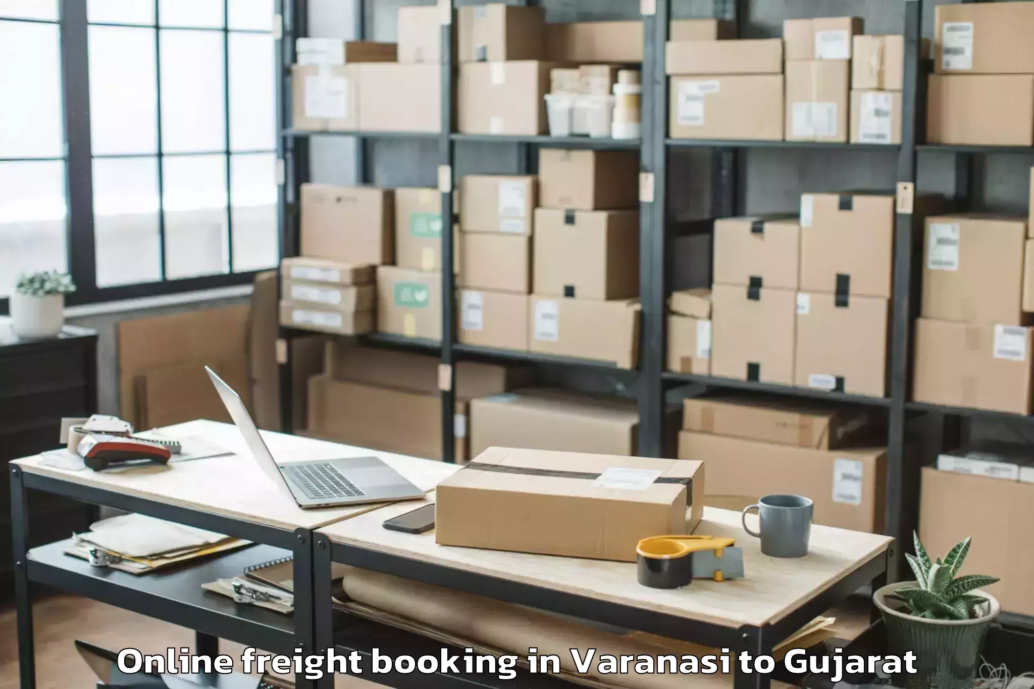 Easy Varanasi to Halol Online Freight Booking Booking